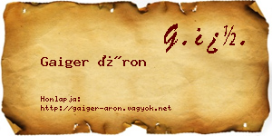 Gaiger Áron névjegykártya