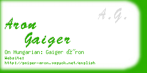 aron gaiger business card